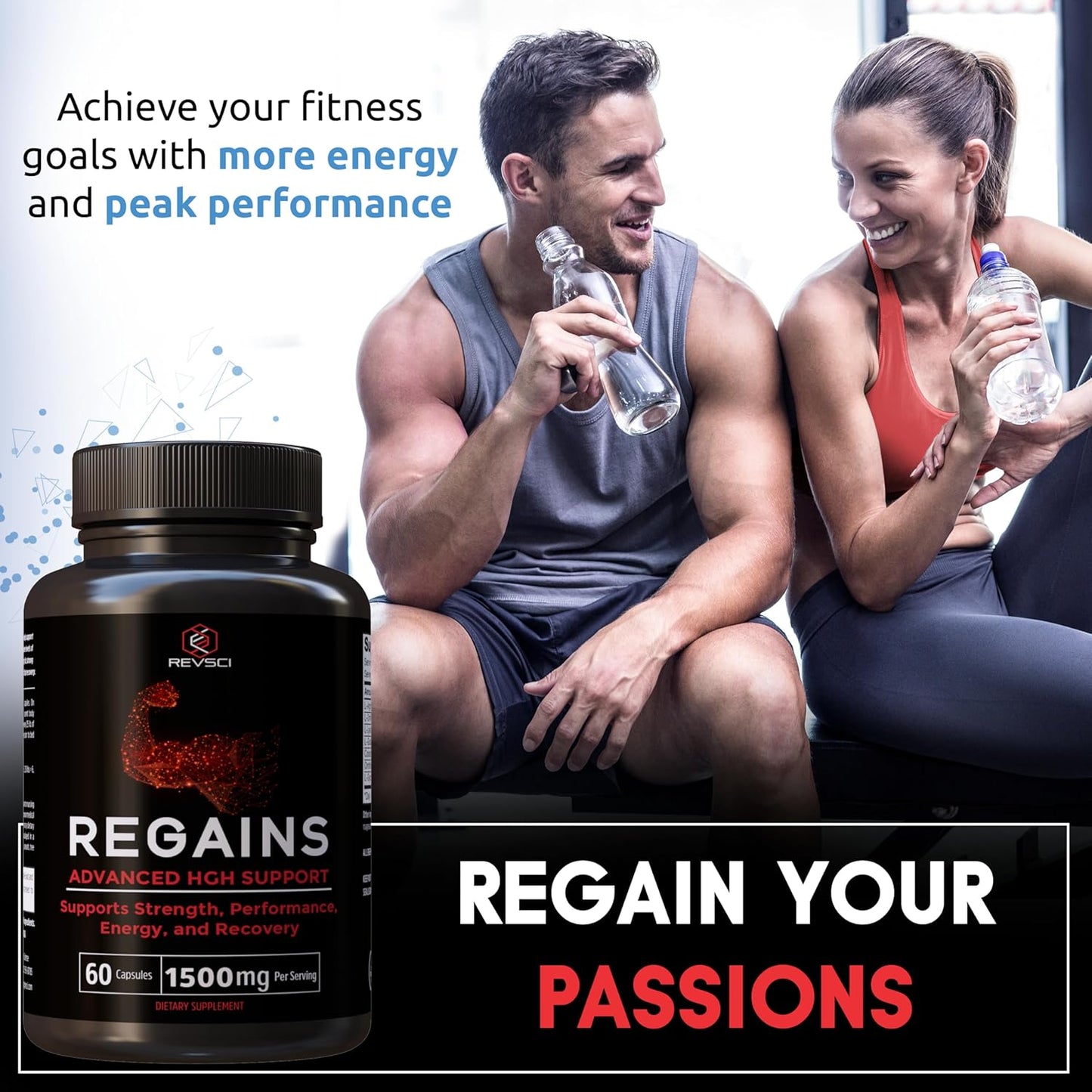 Natural Anabolic Muscle Growth Supplement for Men & Women - HGH Boost with 150 Protein Pills, Muscle Builder & Recovery