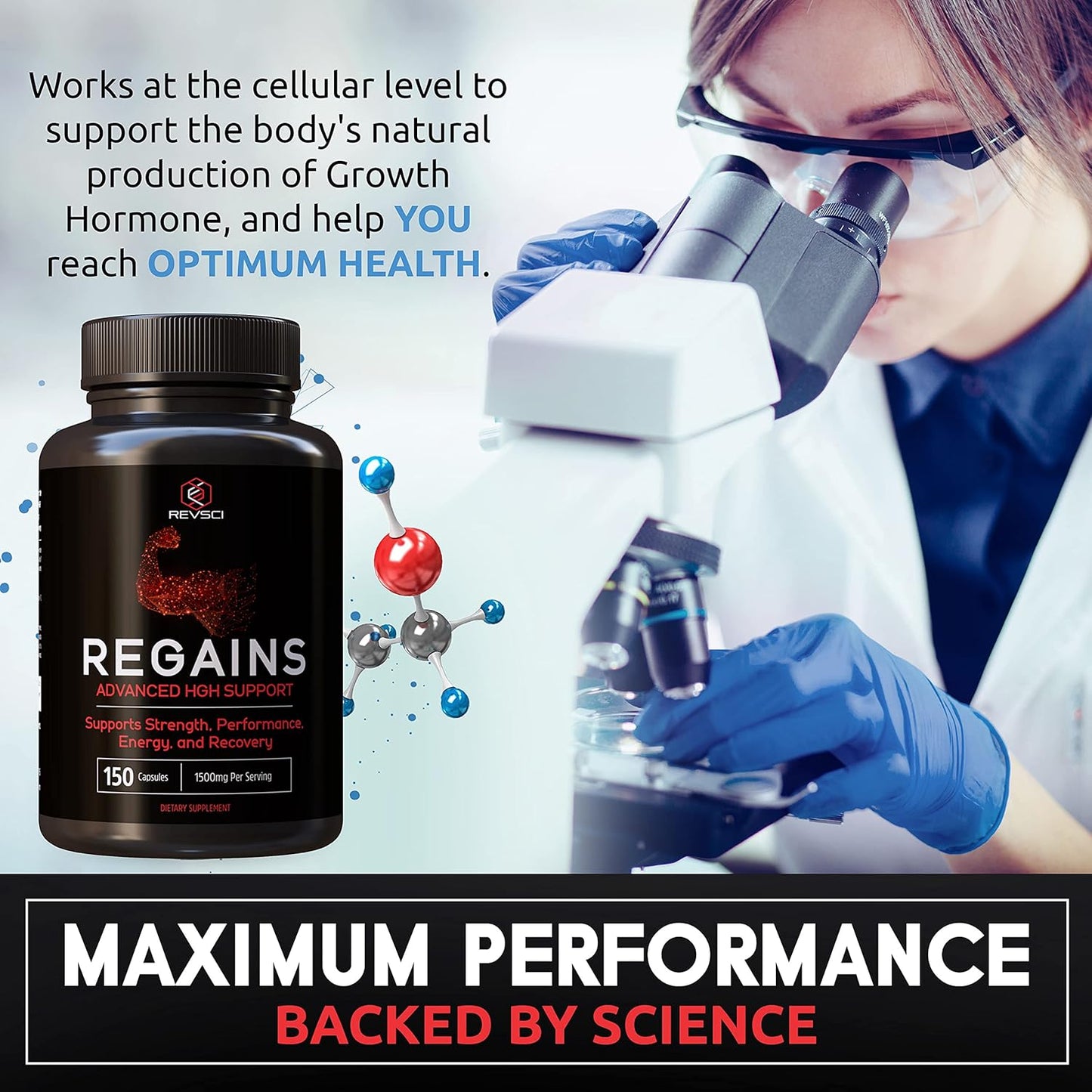 Natural Anabolic Muscle Growth Supplement for Men & Women - HGH Boost with 150 Protein Pills, Muscle Builder & Recovery