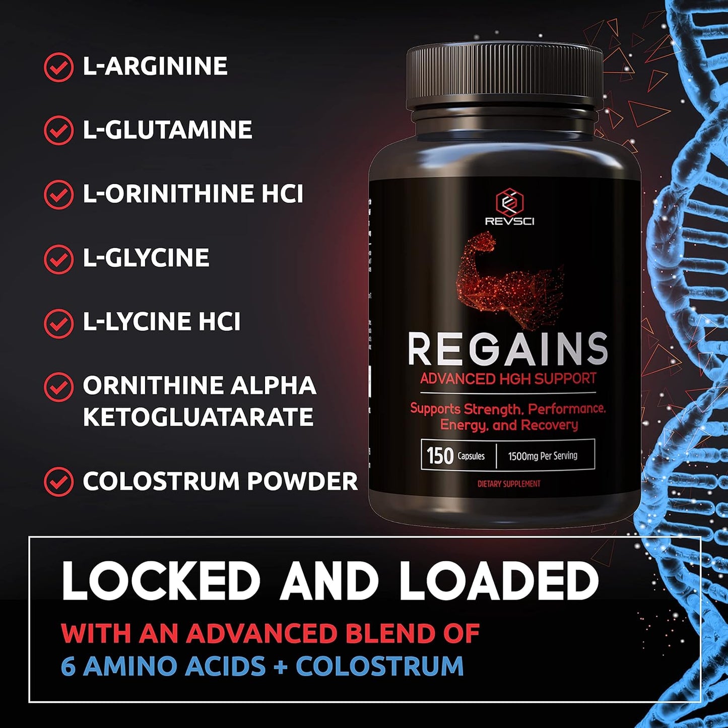 Natural Anabolic Muscle Growth Supplement for Men & Women - HGH Boost with 150 Protein Pills, Muscle Builder & Recovery
