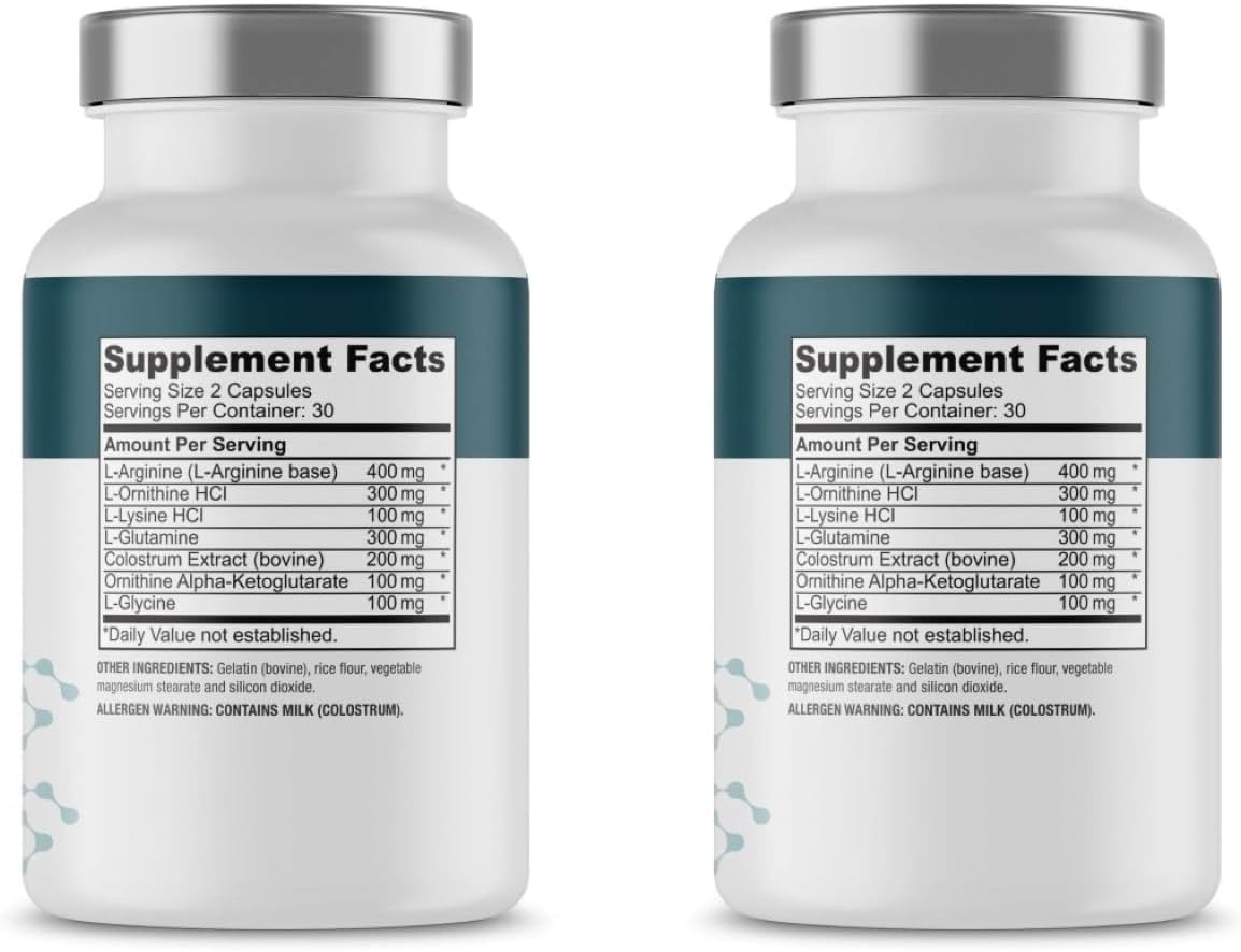 Natural Anti-Aging Amino Acid Supplement for Longevity - Immune Support, Energy Boost, Mental Clarity, Skin Health & Sleep Aid - 60 ct (2 Pack)
