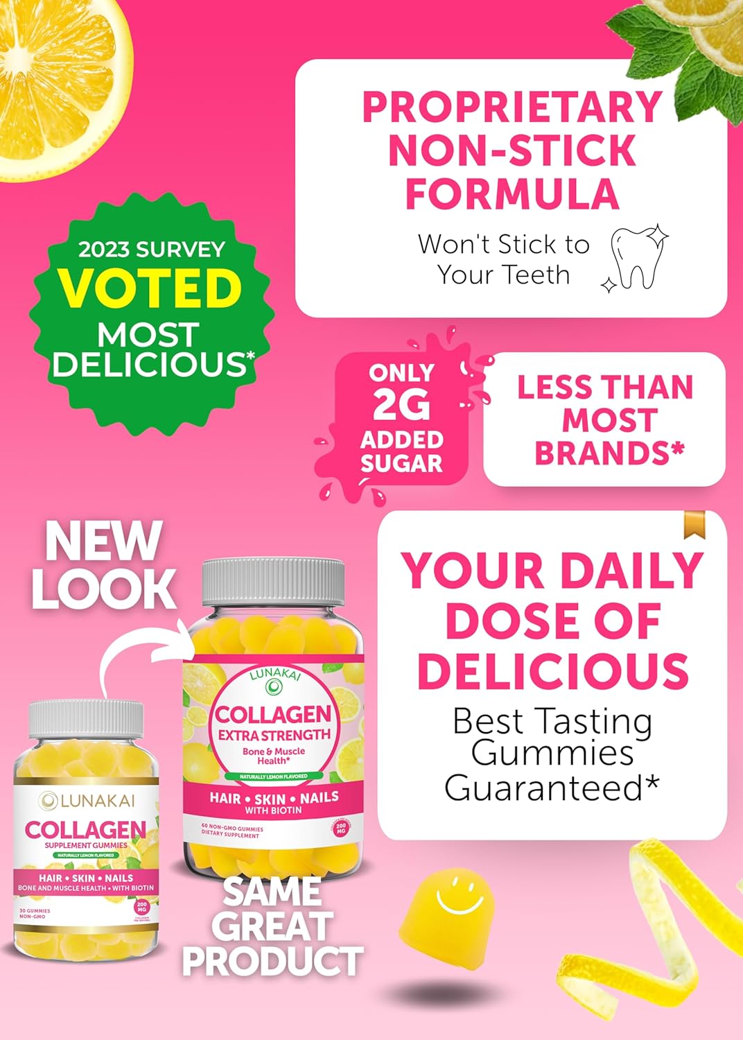 Natural Anti-Aging Collagen & Vitamin E Gummies Bundle for Men & Women - Non-GMO with Vitamin C - 250mg VIT E - Lunakai