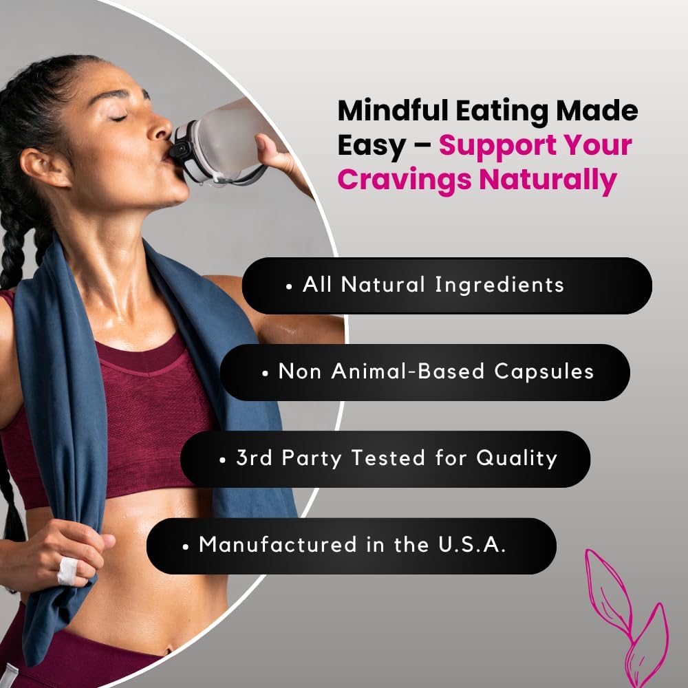 Natural Appetite Suppressant for Women - Supports Weight Loss, Curbs Cravings, & Boosts Fullness - Vegan Dietary Supplement with Chromium Picolinate & Glucomannan - 120 Capsules