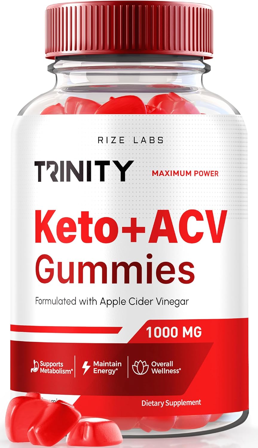 Natural Apple Cider Vinegar Gummies for Advanced Slimming Formula - 500mg (60 Gummies) - Rize Labs Trinity Keto+ACV