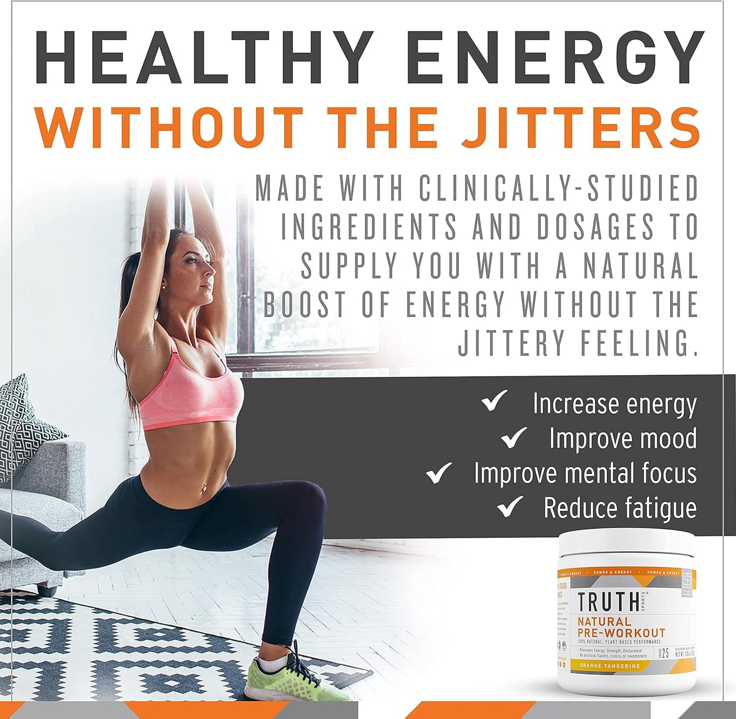 Natural Athlete Workout Bundle: Preworkout (Orange Tangerine) + Vegan BCAA (Red Raspberry) by Truth Nutrition