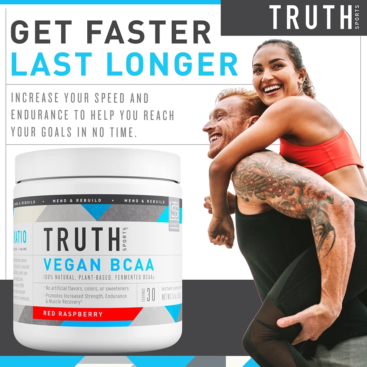 Natural Athlete Workout Bundle: Preworkout (Orange Tangerine) + Vegan BCAA (Red Raspberry) by Truth Nutrition