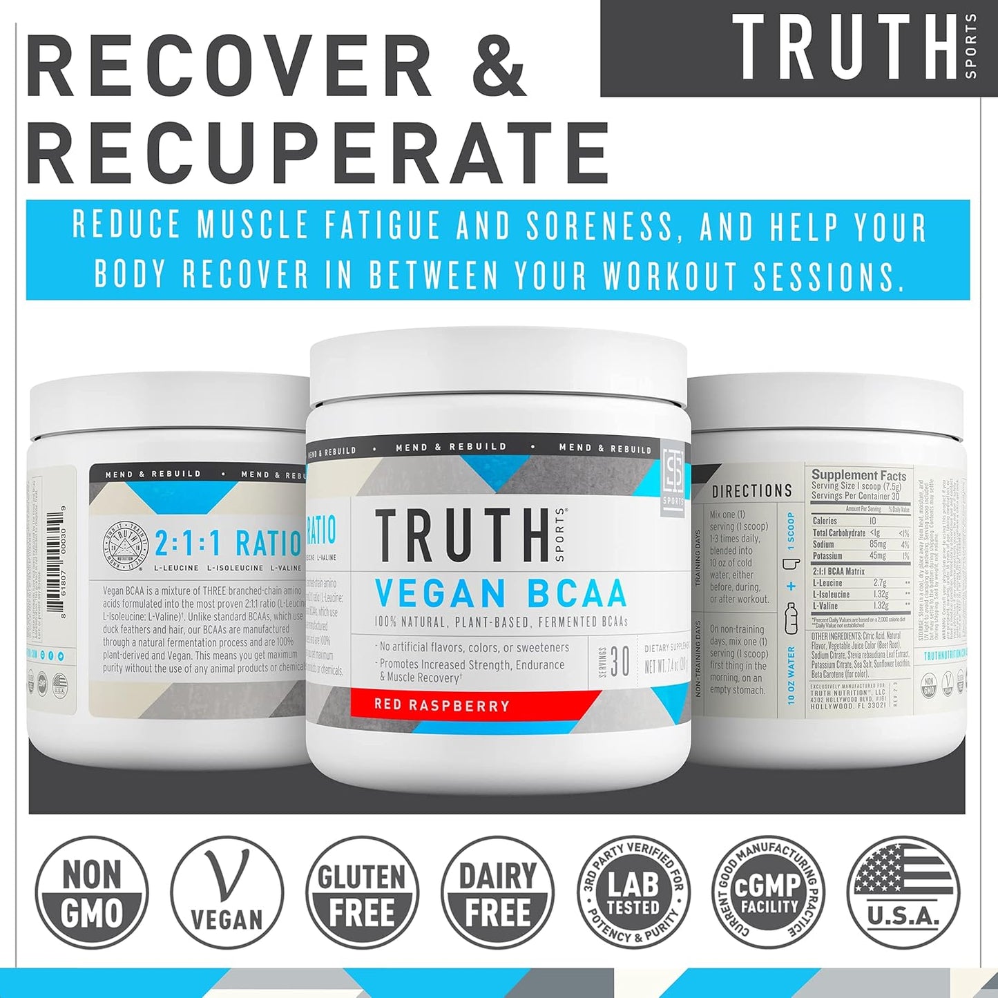 Natural Athlete Workout Bundle: Preworkout (Orange Tangerine) + Vegan BCAA (Red Raspberry) by Truth Nutrition