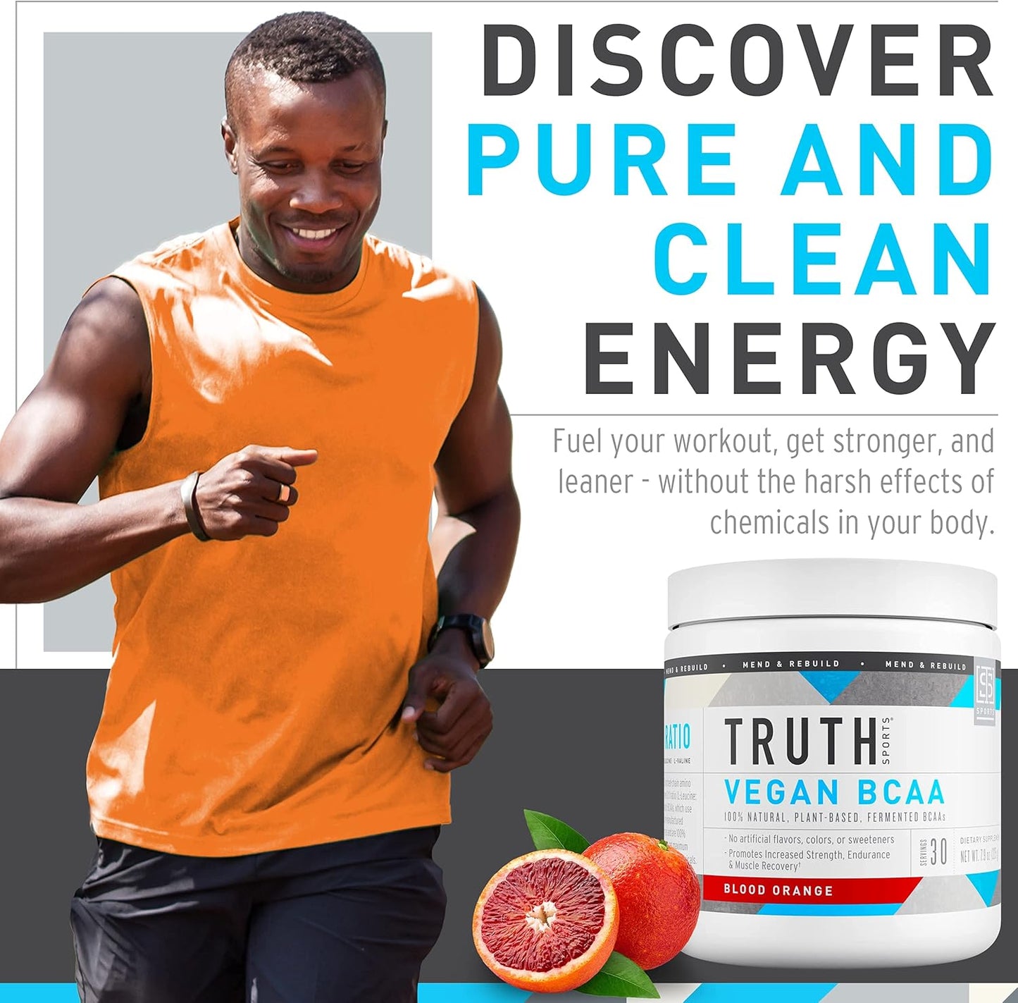 Natural Athlete Workout Stack: Orange Tangerine Preworkout + Blood Orange Vegan BCAA by Truth Nutrition