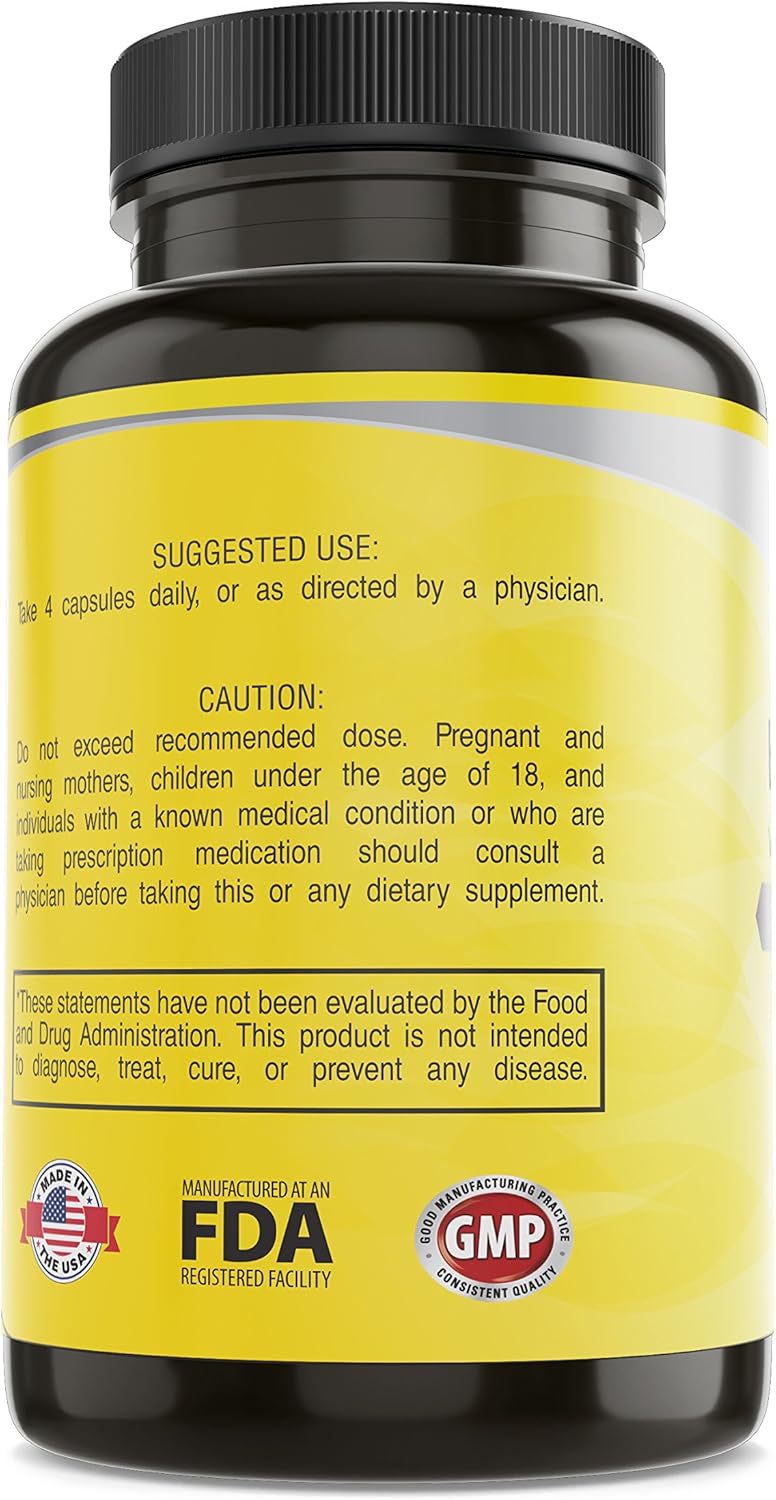 Natural Bee Pollen Supplement with Propolis & Royal Jelly for Immune Support, Antioxidant Properties - 120 Non-GMO Capsules