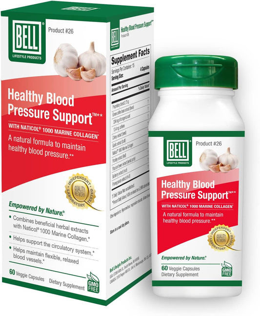 Natural Bell Healthy Blood Pressure Support Capsules - Green Coffee Bean, Garlic, Celery Seed Extract - 60 Vegan Non-GMO Supplements