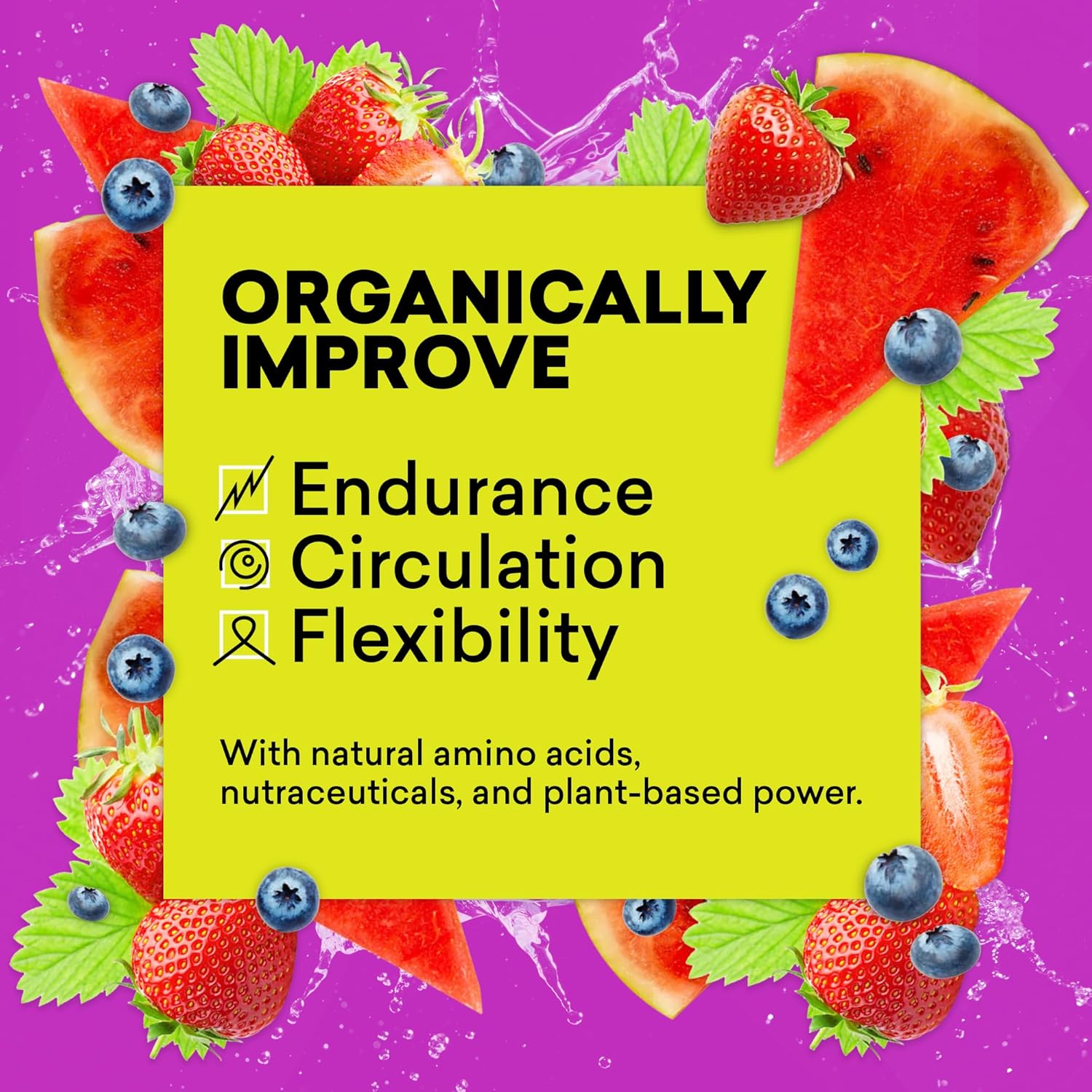 Natural Berry Melon Fizz Pre Workout Powder - 20 Servings - Boost Performance, Energy, and Focus - Joint Mobility Support - Non-GMO - Gluten-Free