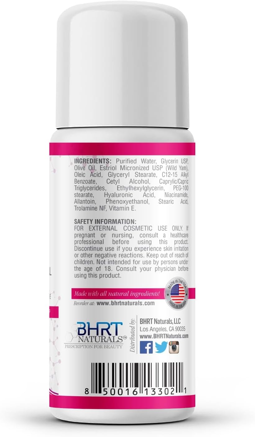 Natural Bioidentical Estriol Cream for Menopause Relief - Hormone Balance BHRT - Pharmacist Formulated - Made in USA