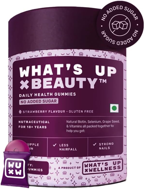 Natural Biotin Gummies for Hair Growth, Skin, and Nails - Vitamins A, E, Folic Acid, Zinc, Aloe Vera - Men and Women - Sugar-Free - 30 Days Pack