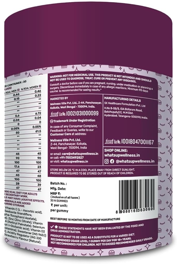 Natural Biotin Gummies for Hair Growth, Skin, and Nails - Vitamins A, E, Folic Acid, Zinc, Aloe Vera - Men and Women - Sugar-Free - 30 Days Pack