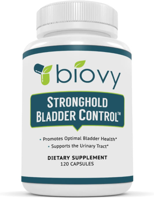 Natural Bladder Control Supplement for Men and Women - Promotes Healthy Urinary Flow - Biolor Stronghold - 120 Capsules