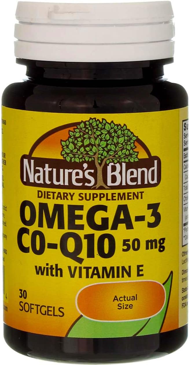 Natural Blend Coenzyme Q10 & Omega-3 Softgels - 30 Count