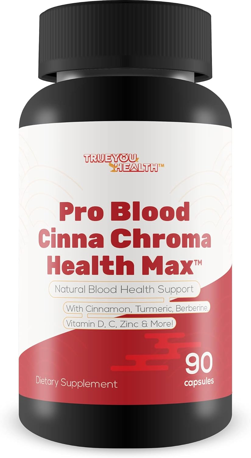 Natural Blood Health Support with Cinnamon, Turmeric, Berberine, Vitamin D, Vitamin C, Zinc - Promotes Balanced Blood Health & Improved Blood Flow