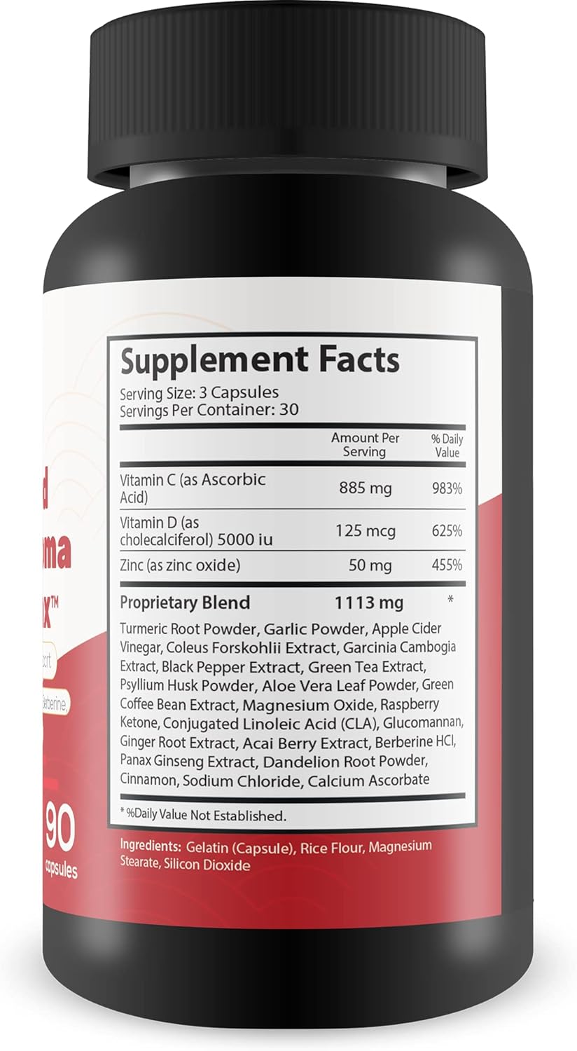 Natural Blood Health Support with Cinnamon, Turmeric, Berberine, Vitamin D, Vitamin C, Zinc - Promotes Balanced Blood Health & Improved Blood Flow