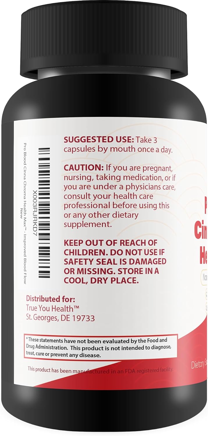 Natural Blood Health Support with Cinnamon, Turmeric, Berberine, Vitamin D, Vitamin C, Zinc - Promotes Balanced Blood Health & Improved Blood Flow