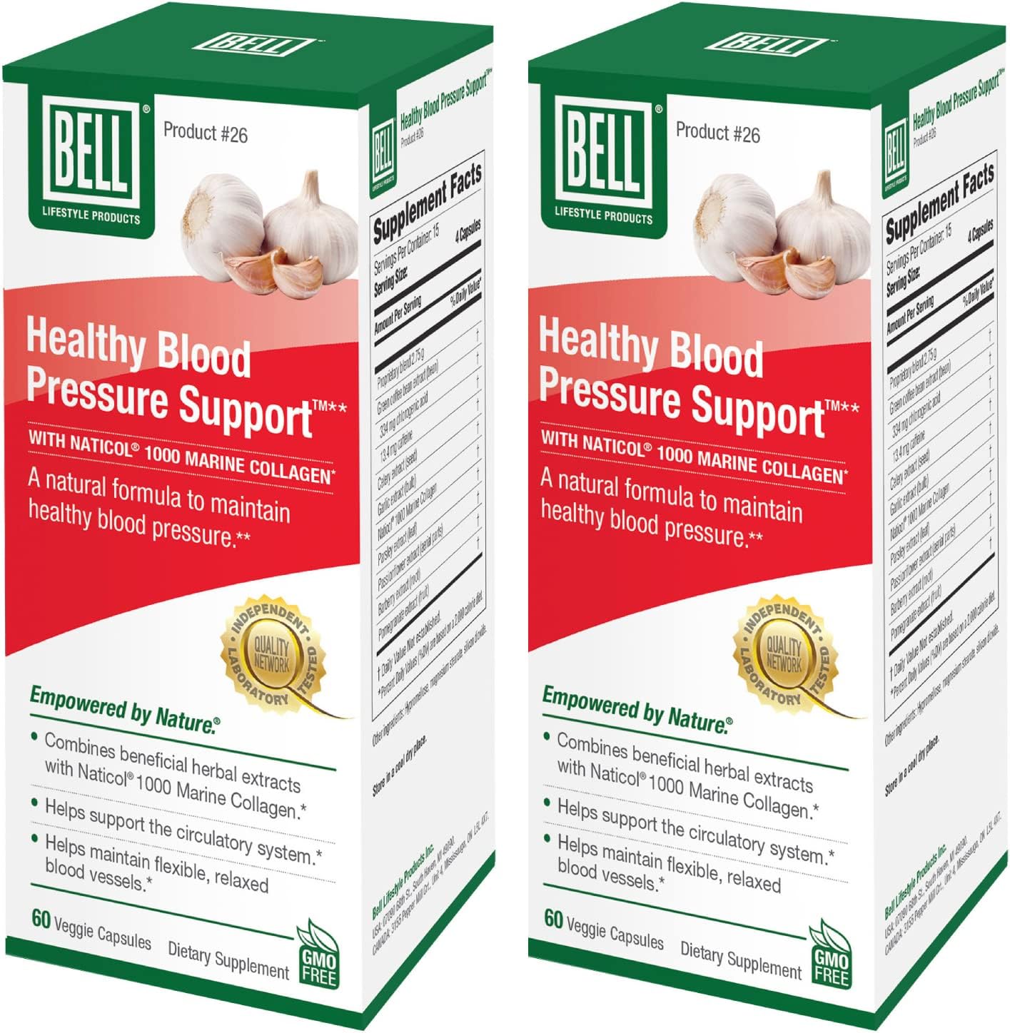 Natural Blood Pressure Support Supplement - Green Coffee Bean, Garlic & Celery Seed Extract Blend - 120 Capsules, Vegan & Non-GMO - 2 Pack