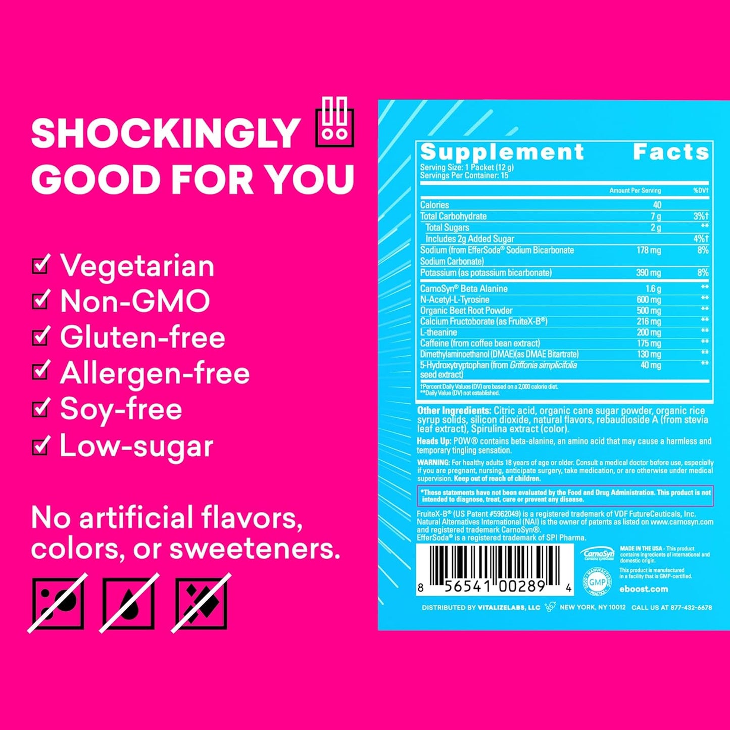 Natural Blue Raspberry Pre Workout Powder for Performance & Energy - 15 Packets - Boosts Joint Mobility & Focus - Non-GMO & Gluten-Free Formula for Men & Women