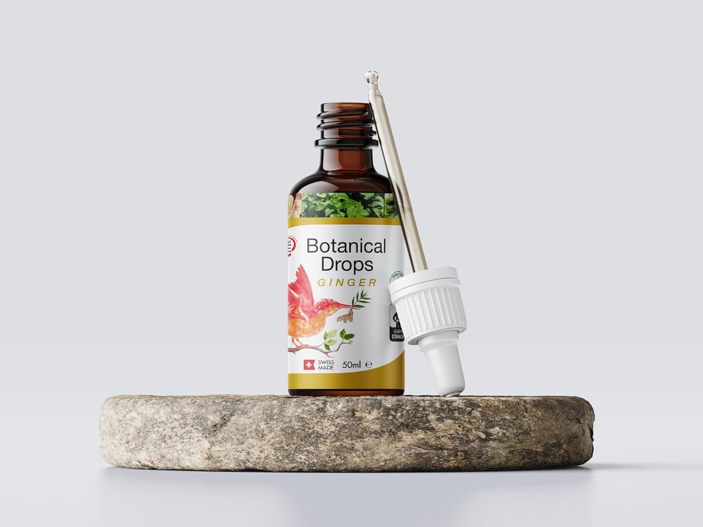 Natural Botanical Drops with Ginger and Digestive Enzymes - Organic Formula for Wellness, Immune Support, Inflammation Relief, and Blood Circulation - 50ml