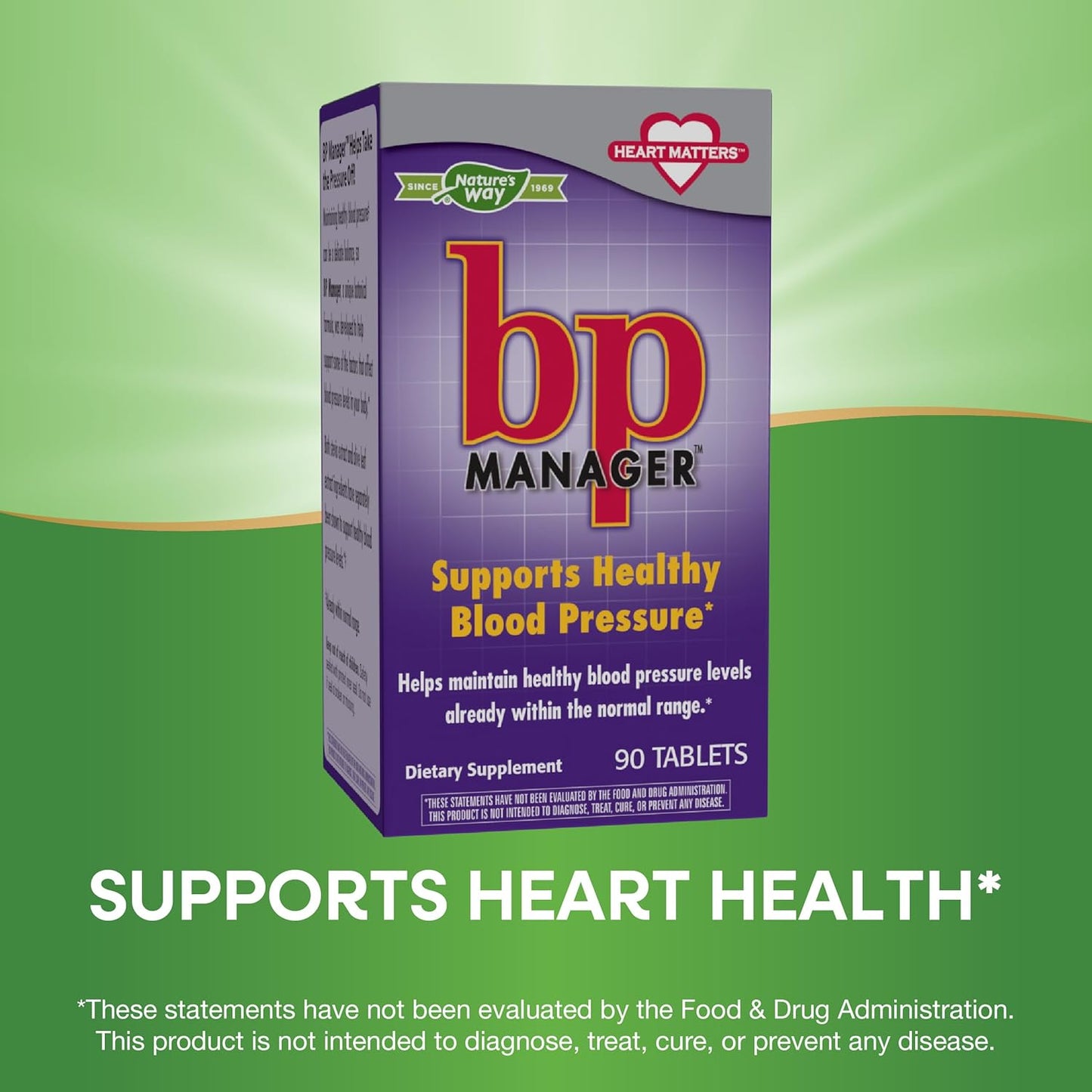 Natural BP Manager Supplement for Healthy Blood Pressure Support - 90 Capsules by Nature's Way