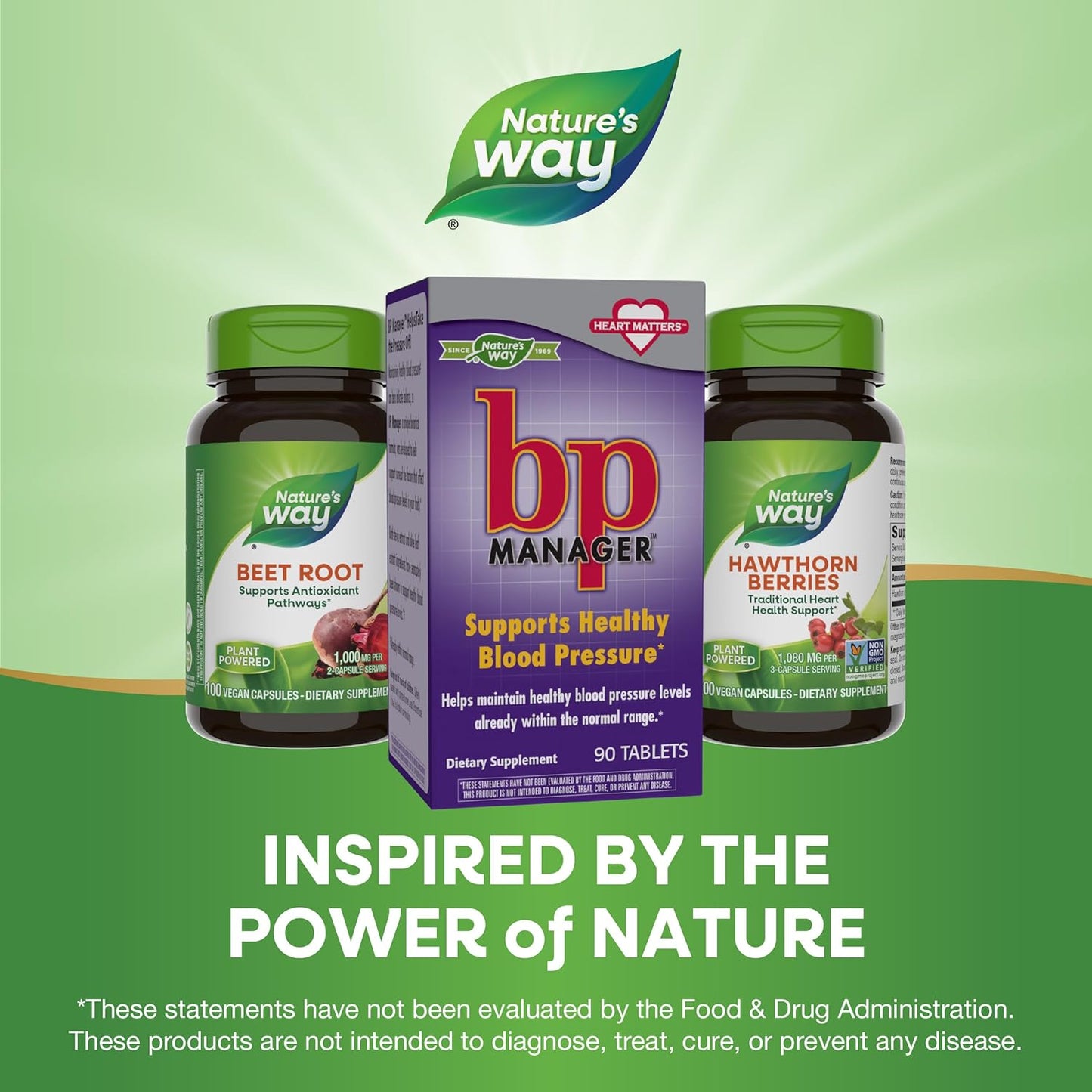 Natural BP Manager Supplement for Healthy Blood Pressure Support - 90 Capsules by Nature's Way
