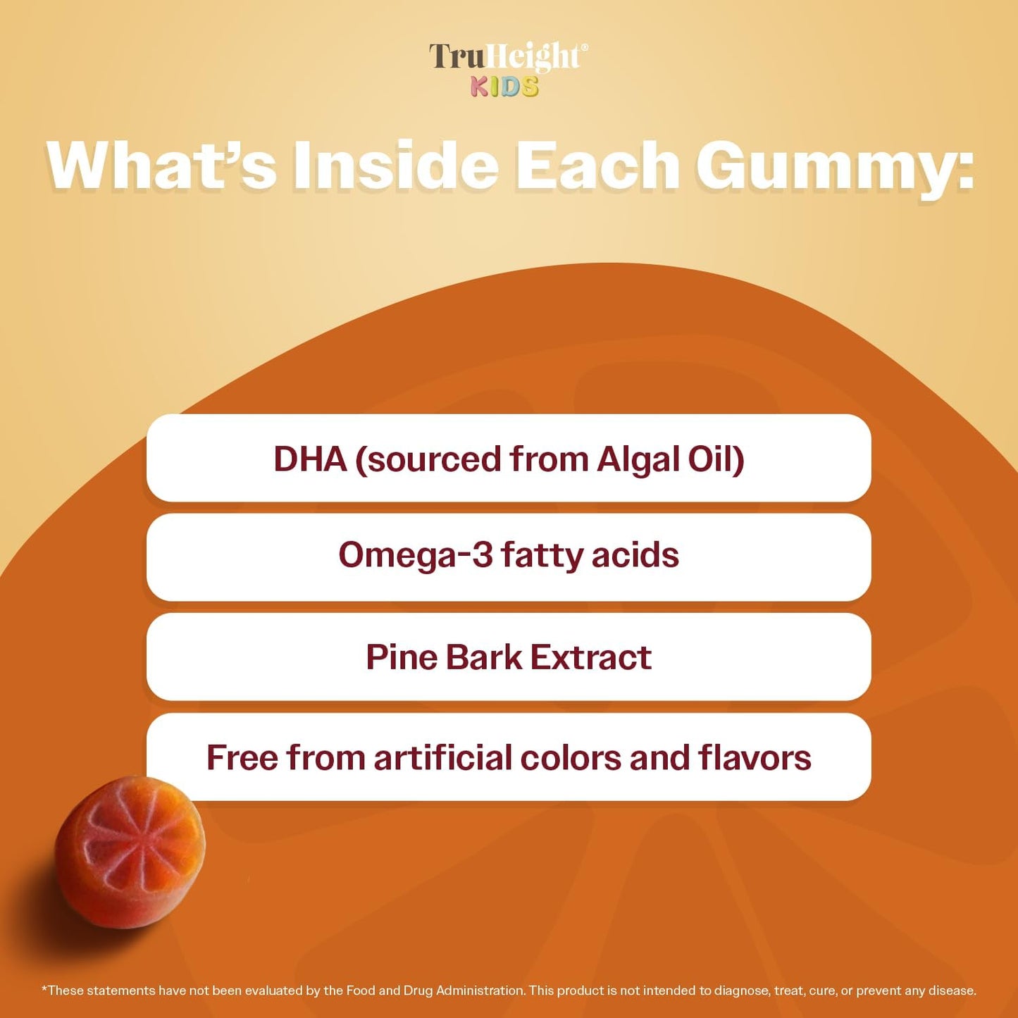 Natural Brain Growth Gummies for Kids 2+ | Omega-3 DHA Multivitamin | Pediatrician Recommended Memory Supplements for Children | Gluten Free Kids Vitamins