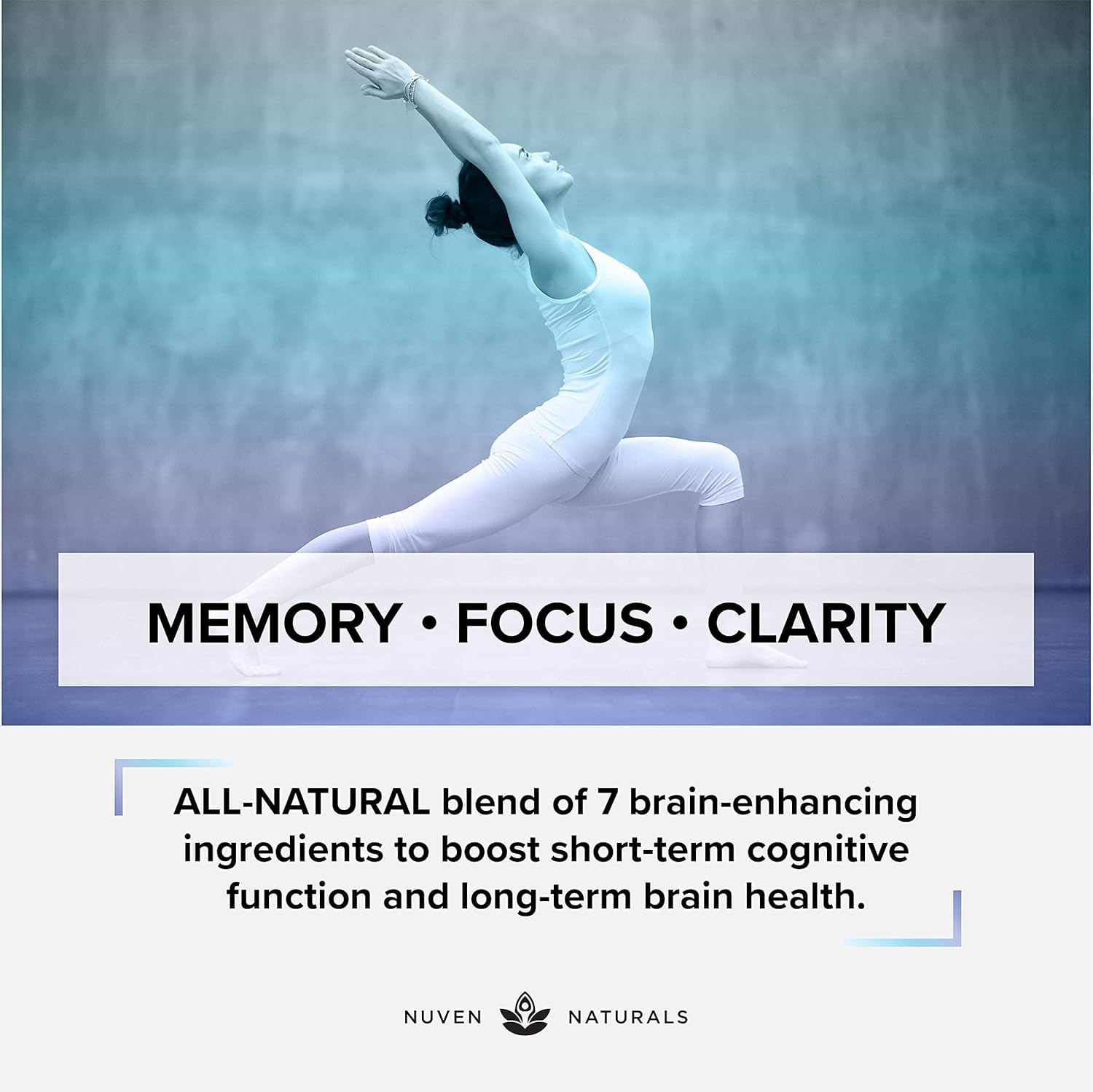 Natural Brain Support Supplement with Lion’s Mane, Ginkgo Biloba, Bacopa Monnieri, and Ashwagandha Root - Memory and Focus Booster - Nootropic Supplement for Brain Health - 60 Capsules
