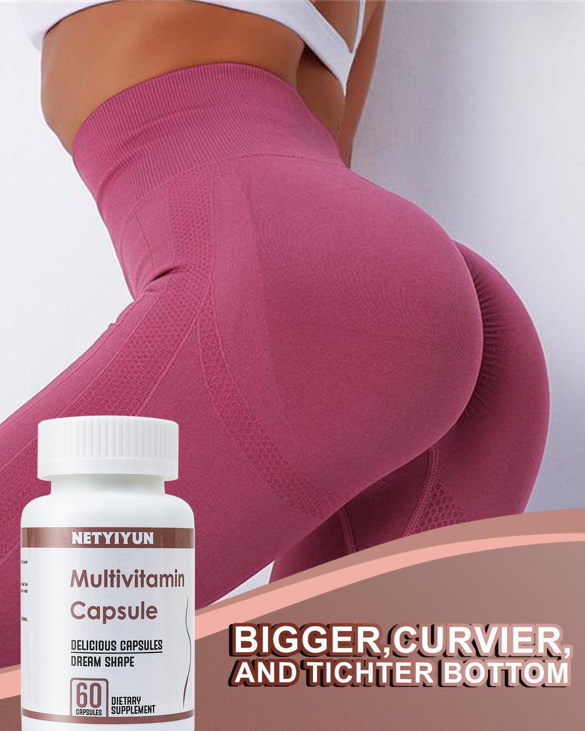 Natural Breast & Butt Enhancement Pills for Skin Tightening - 3 in 1 Capsules by NETYIYUN