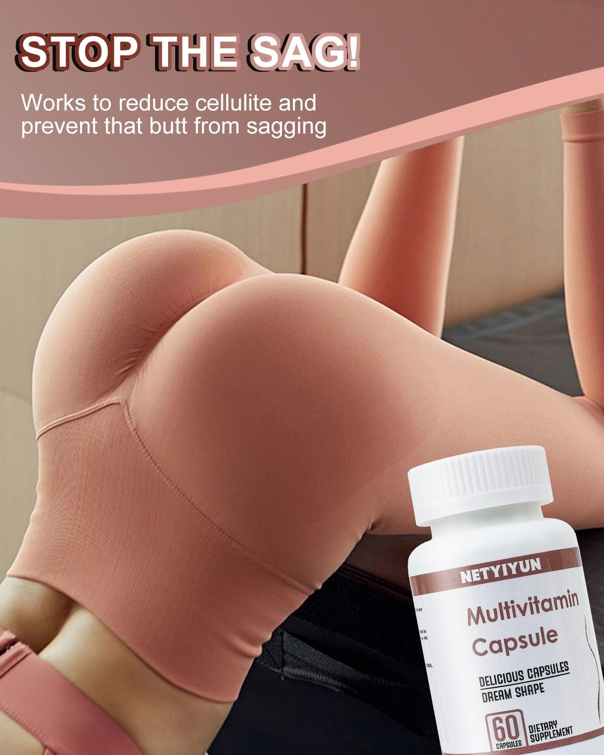 Natural Breast & Butt Enhancement Pills for Skin Tightening - 3 in 1 Capsules by NETYIYUN