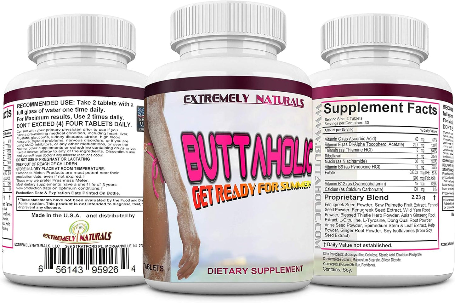 Natural Buttocks Enhancement Pills for Women | Butta Enhancement for Larger, Curvier Butts | Glute Enhancer Tablets | 60 Count