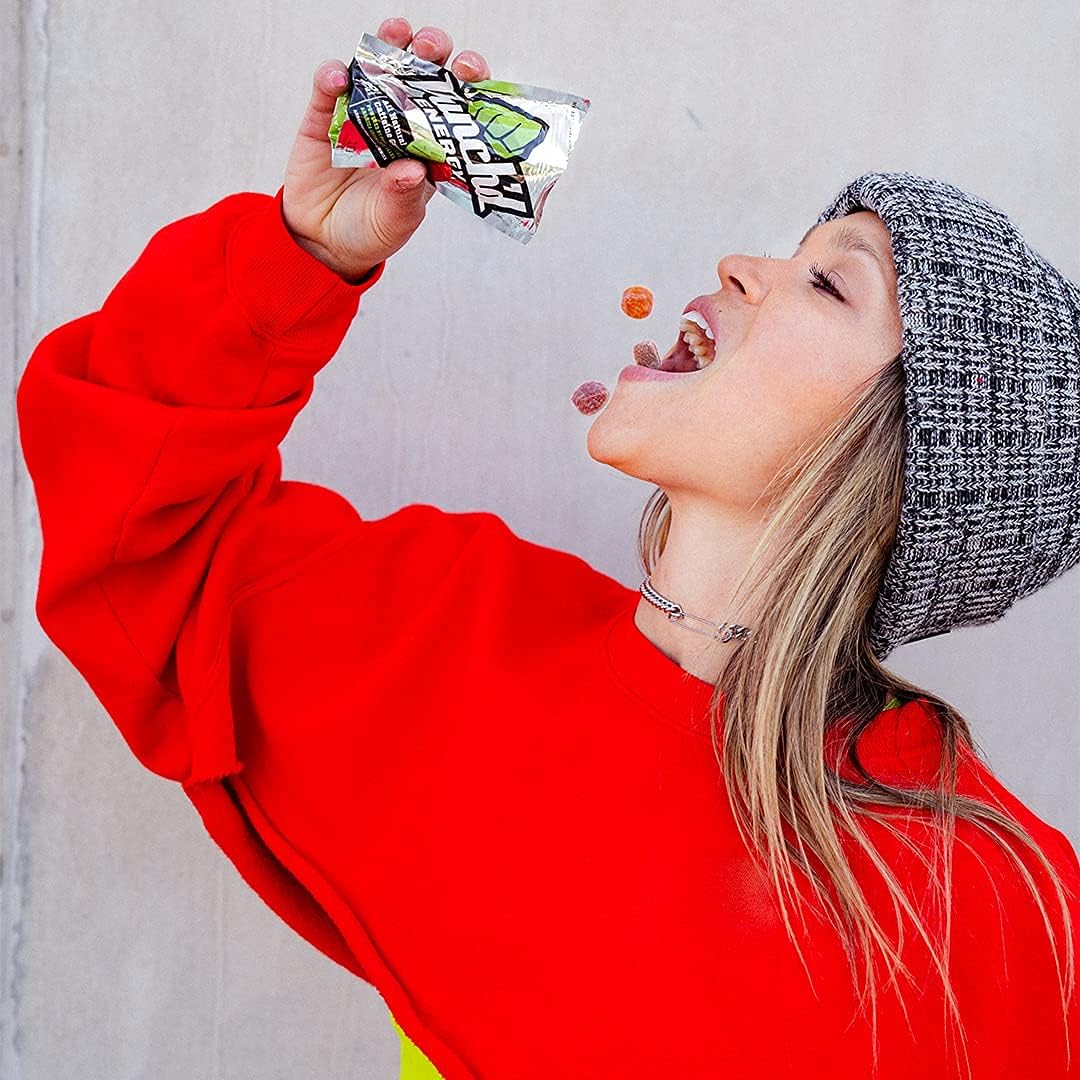 Natural Caffeine Gummies with Green Coffee, 100mg Caffeine per Pack, Clean Label, Low Calorie, Box of 10