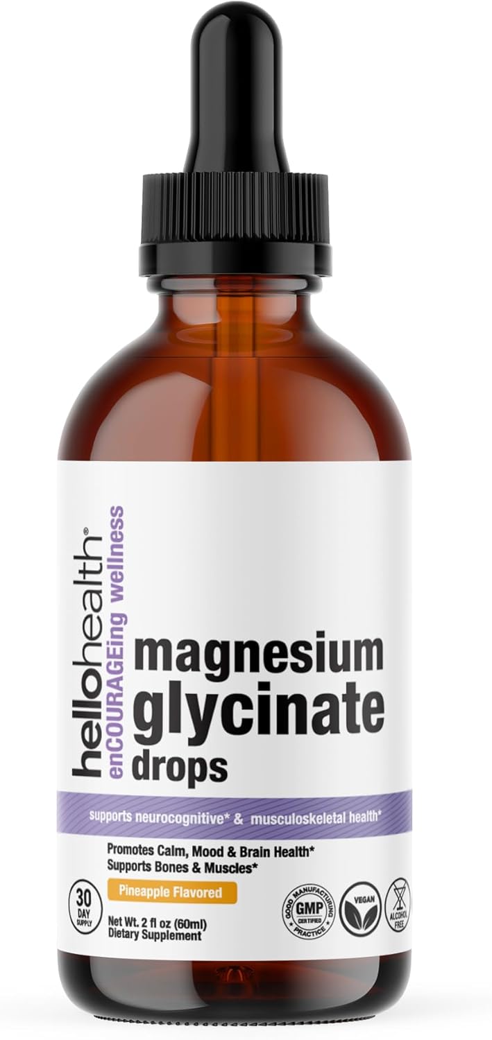 Natural Calm Magnesium Glycinate Liquid Supplement - 100mg Bisglycinate for Adults & Kids - Pineapple Flavored - Muscle & Joint Support - 30 Day Supply