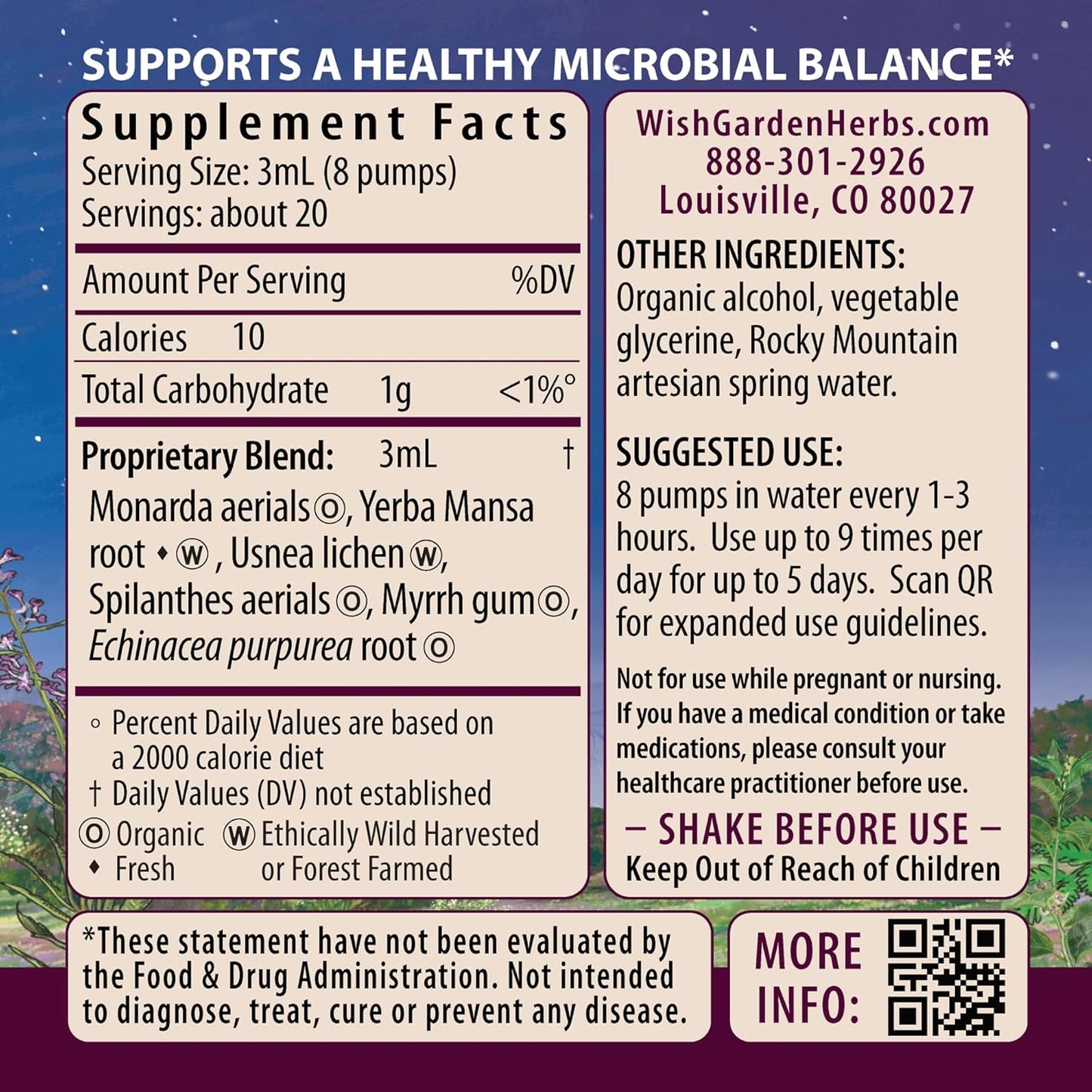 Natural Candida Cleanse Supplement with Echinacea, Usnea & Yerba Mansa - WishGarden Herbs Candida Rescue for Effective Herbal Support, 2oz