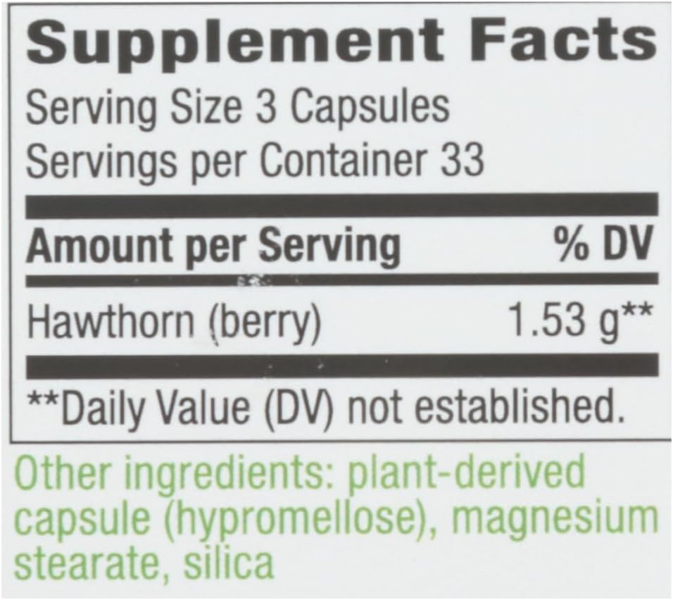 Natural Cardio Tonic: Nature's Way Hawthorn Berries 510 MG (100 Capsules)