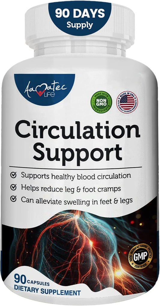 Natural Cardiovascular Support Supplement for Healthy Blood Circulation - Promotes Heart Health with L-Arginine and Ginger Root - 90 Capsules