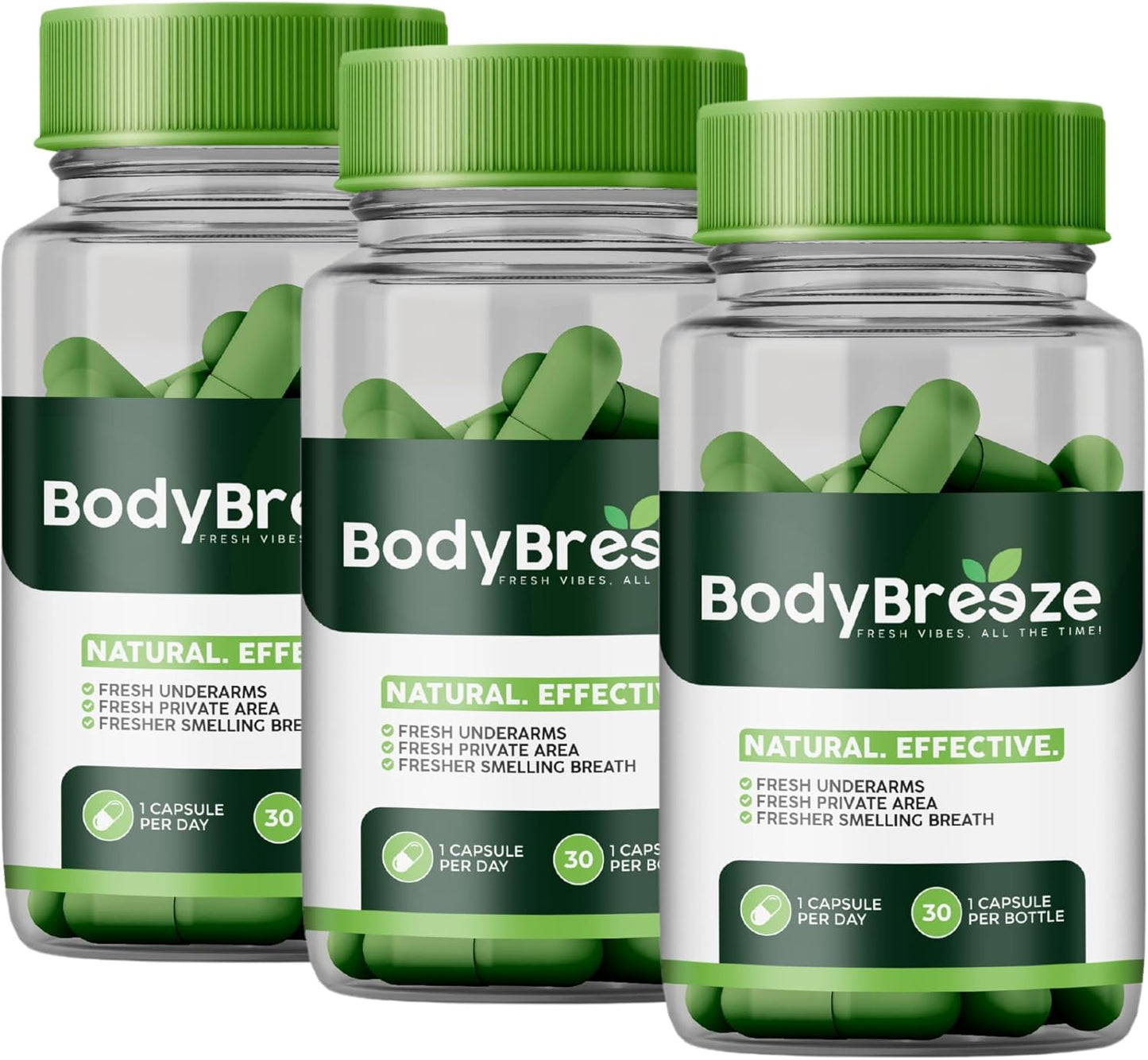 Natural Chlorophyll Supplement for Body Odor, Gut Health, and Fresh Breath - 90 Vegan Capsules for Detox Support and Skin Health - Internal Deodorant for Men and Women