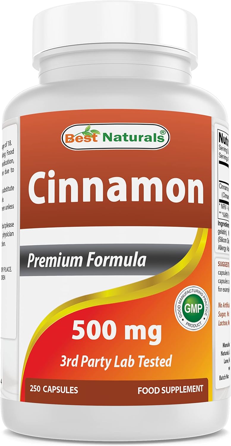 Natural Cinnamon and Magnesium Oxide Supplements - 500 mg Formula
