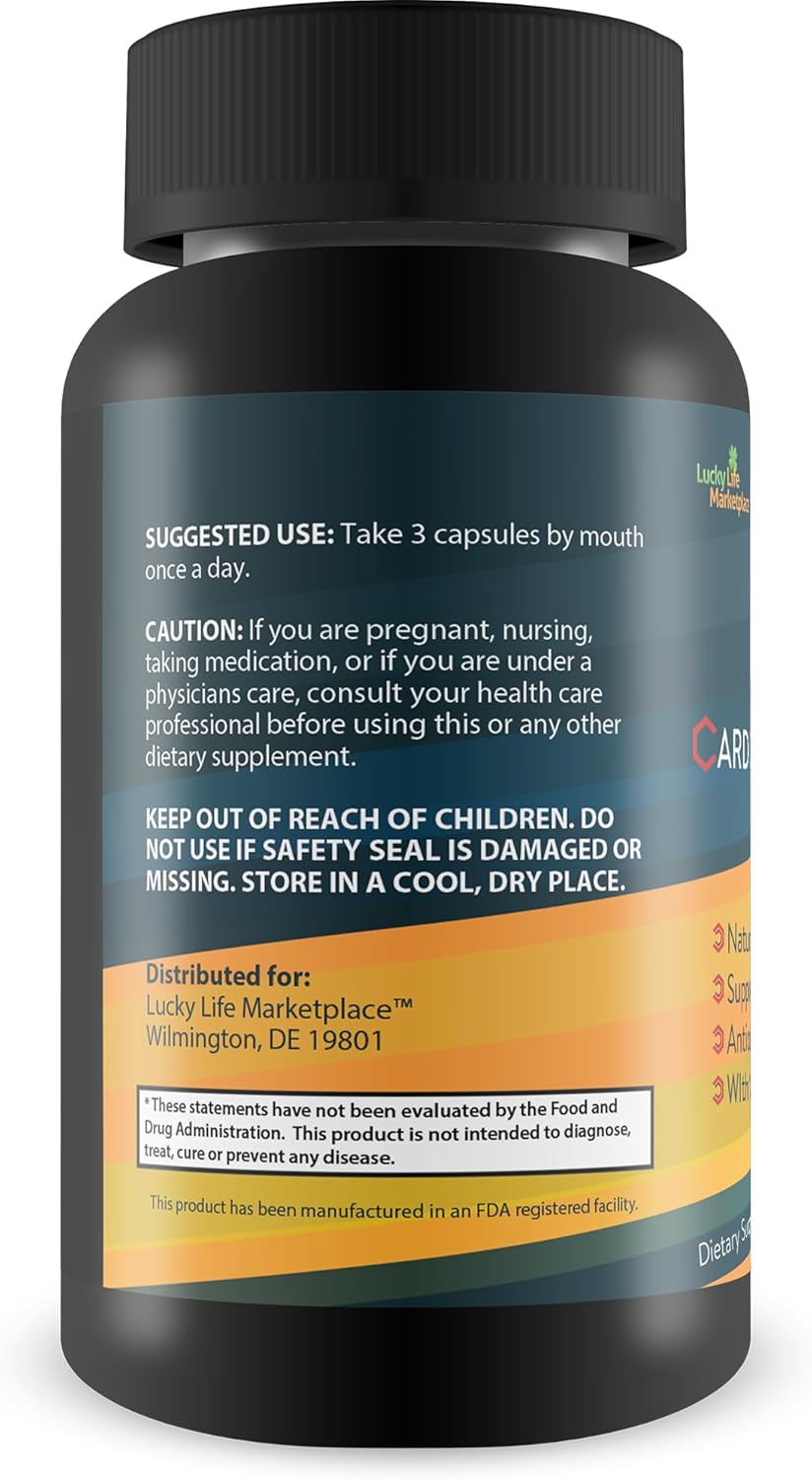 Natural Circulatory Health Support Supplements with Vitamin C, Turmeric, Garlic, Ginger - Cardio Clearer Pro for Healthy Blood Flow and Cardiovascular Health