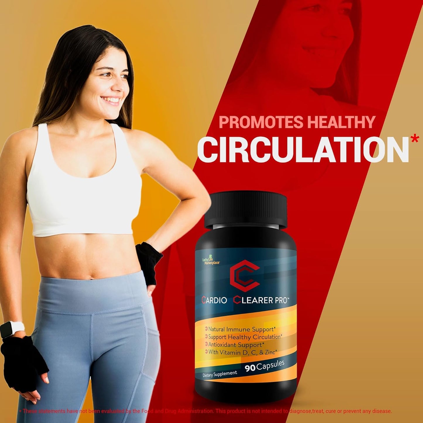 Natural Circulatory Health Support Supplements with Vitamin C, Turmeric, Garlic, Ginger - Cardio Clearer Pro for Healthy Blood Flow and Cardiovascular Health
