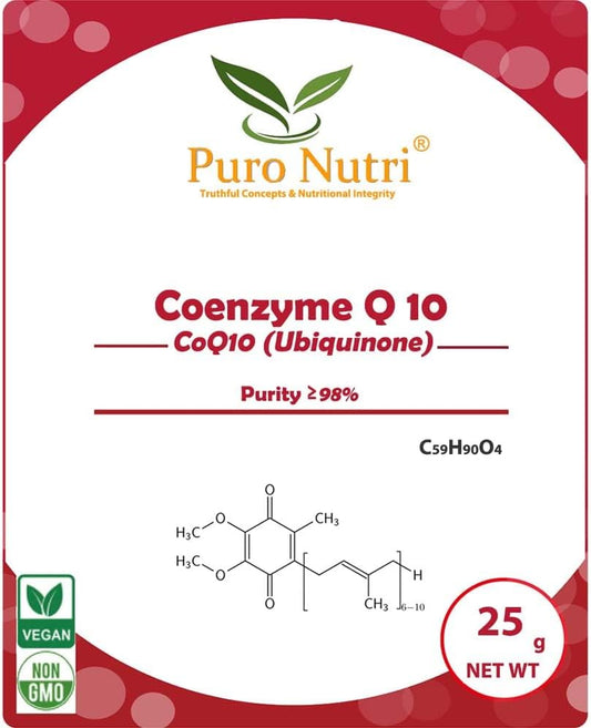 Natural Coenzyme Q10 Powder - 100% Pure Ubiquinone Supplement for Energy and Heart Health