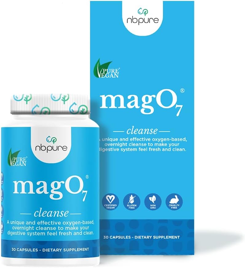 Natural Colon Cleanse & Detox - Occasional Constipation Relief for Men & Women - Stool Softening & Bloating Support - 30 Capsules of Ozonated Magnesium Oxide