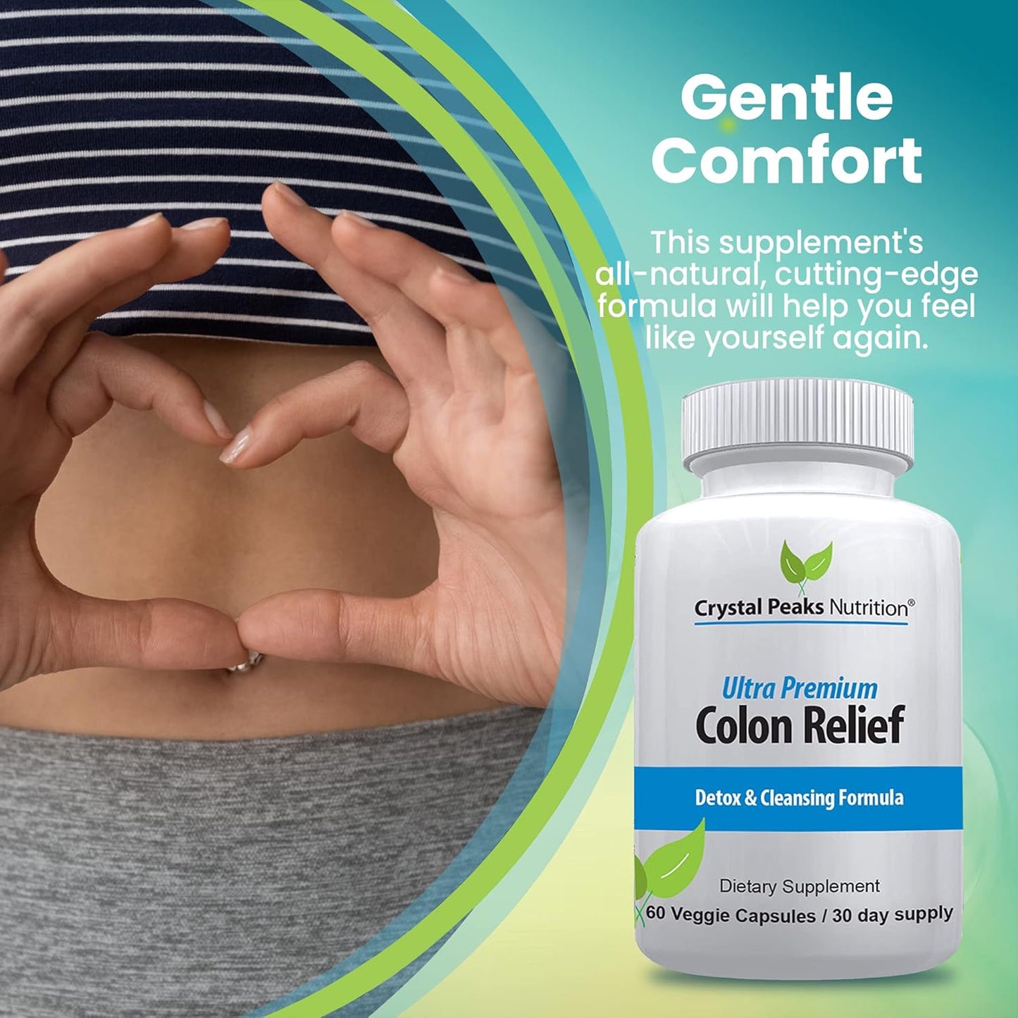 Natural Colon Cleanser Capsules for Constipation Relief - Detox and Gut Cleanse with Cascara Sagrada, Psyllium Husk & Bentonite - 60 Capsules