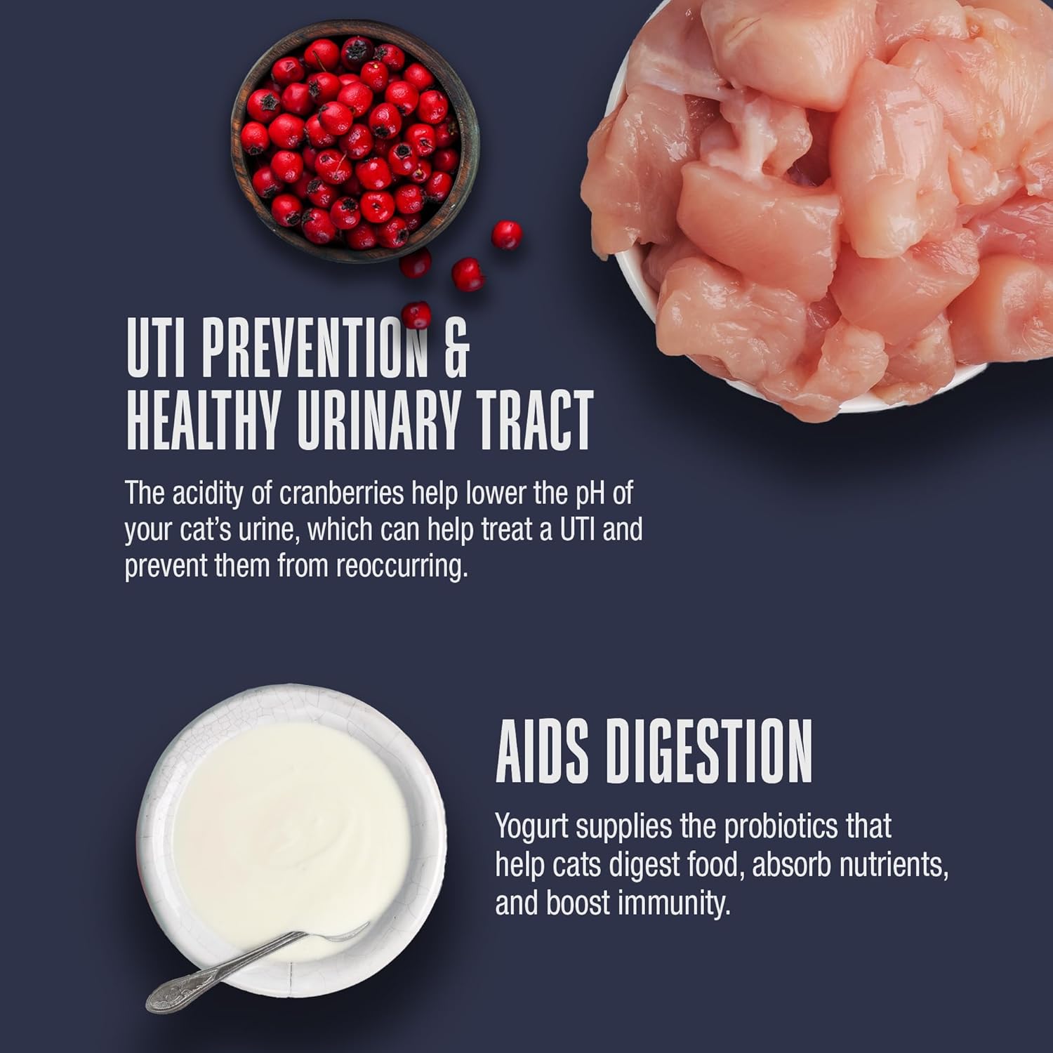 Natural Cranberry Cat Urinary Supplement - Feline UTI Prevention & Treatment with Probiotics - 30-Day Supply