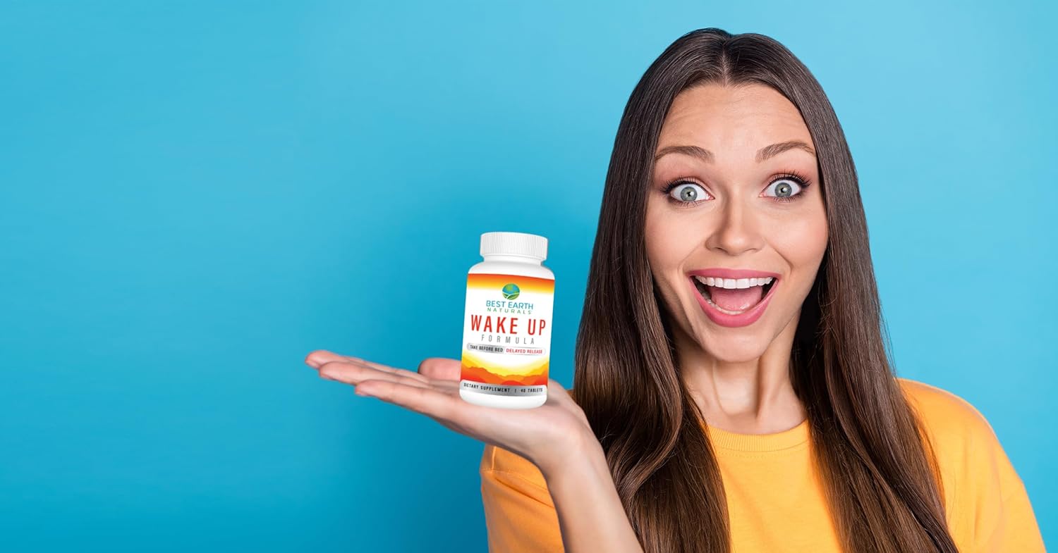 Natural Delayed Time Release Energy Supplement: Best Earth Naturals Wake Up Formula - 40 Count