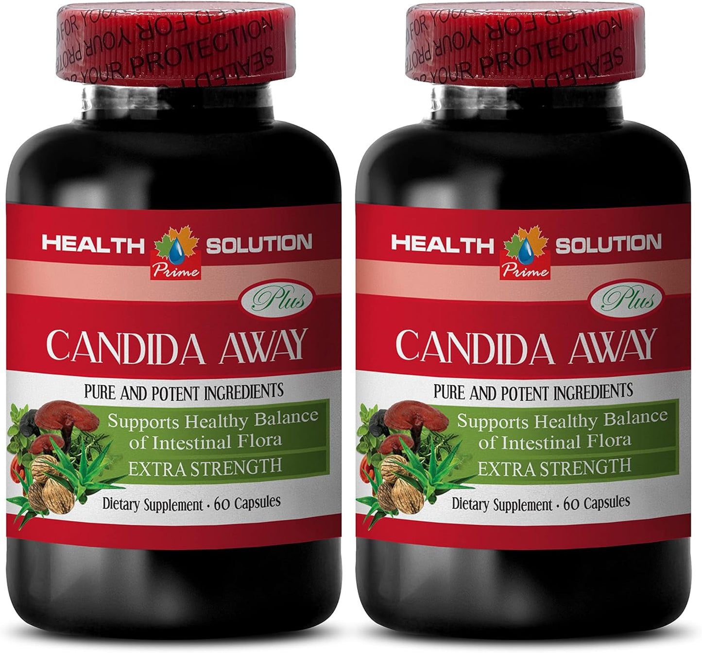 Natural Detox Pills for Candida Overgrowth - Prime Candida Support Capsules - Quick Cleanse Formula - 2 Bottles, 120 Capsules