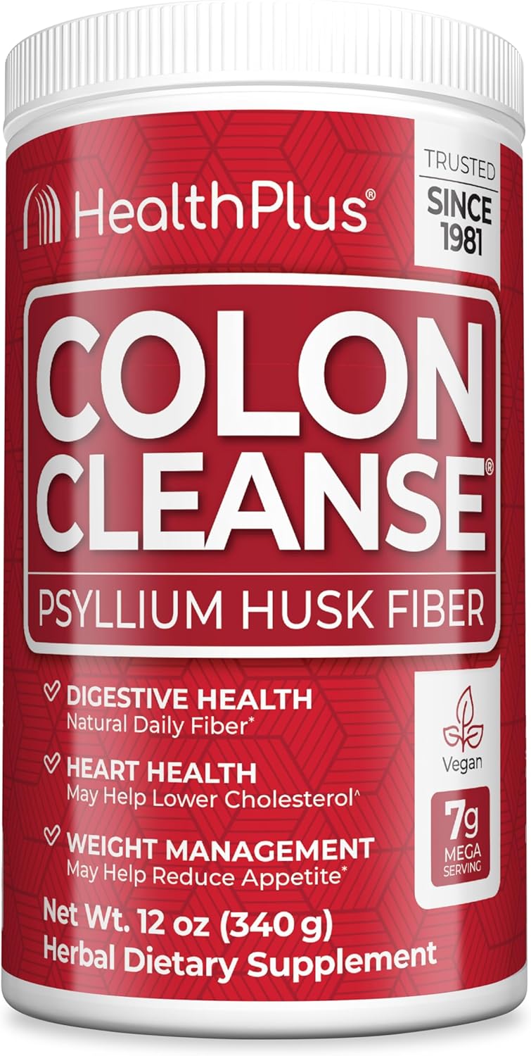 Natural Detox Psyllium Husk Powder - 12 oz, 48 Servings - Digestive Health, Colon Cleanse, Fiber Supplement