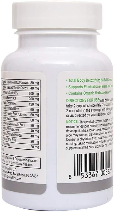 Natural Detox Supplement for Full Body Cleanse & Digestive Health - 20 Veggie Capsules for Intestinal Relief & Toxin Removal