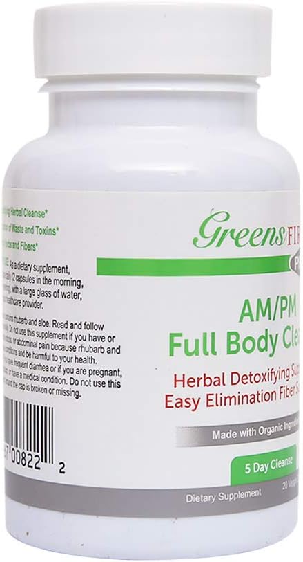 Natural Detox Supplement for Full Body Cleanse & Digestive Health - 20 Veggie Capsules for Intestinal Relief & Toxin Removal